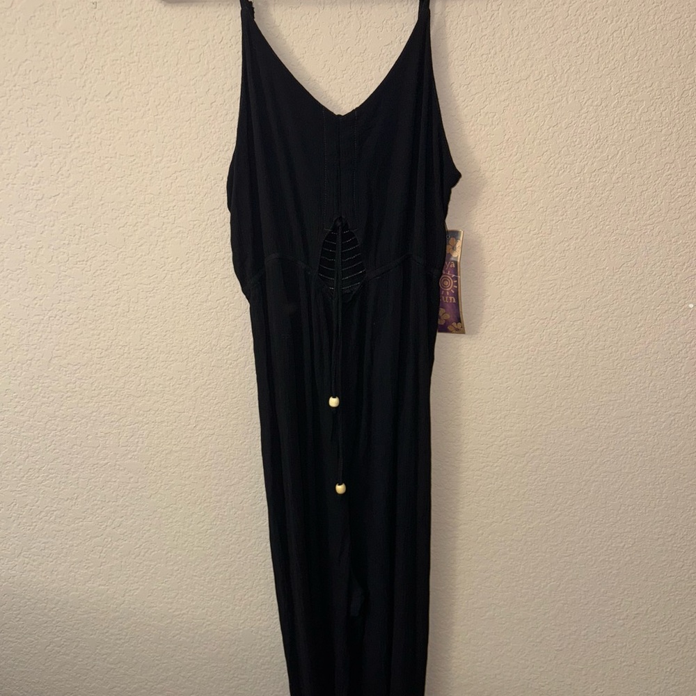 Raya Sun Black Jumpsuit with Gold Details